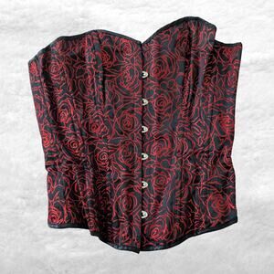 y2k red rose corset top lovely day lingerie